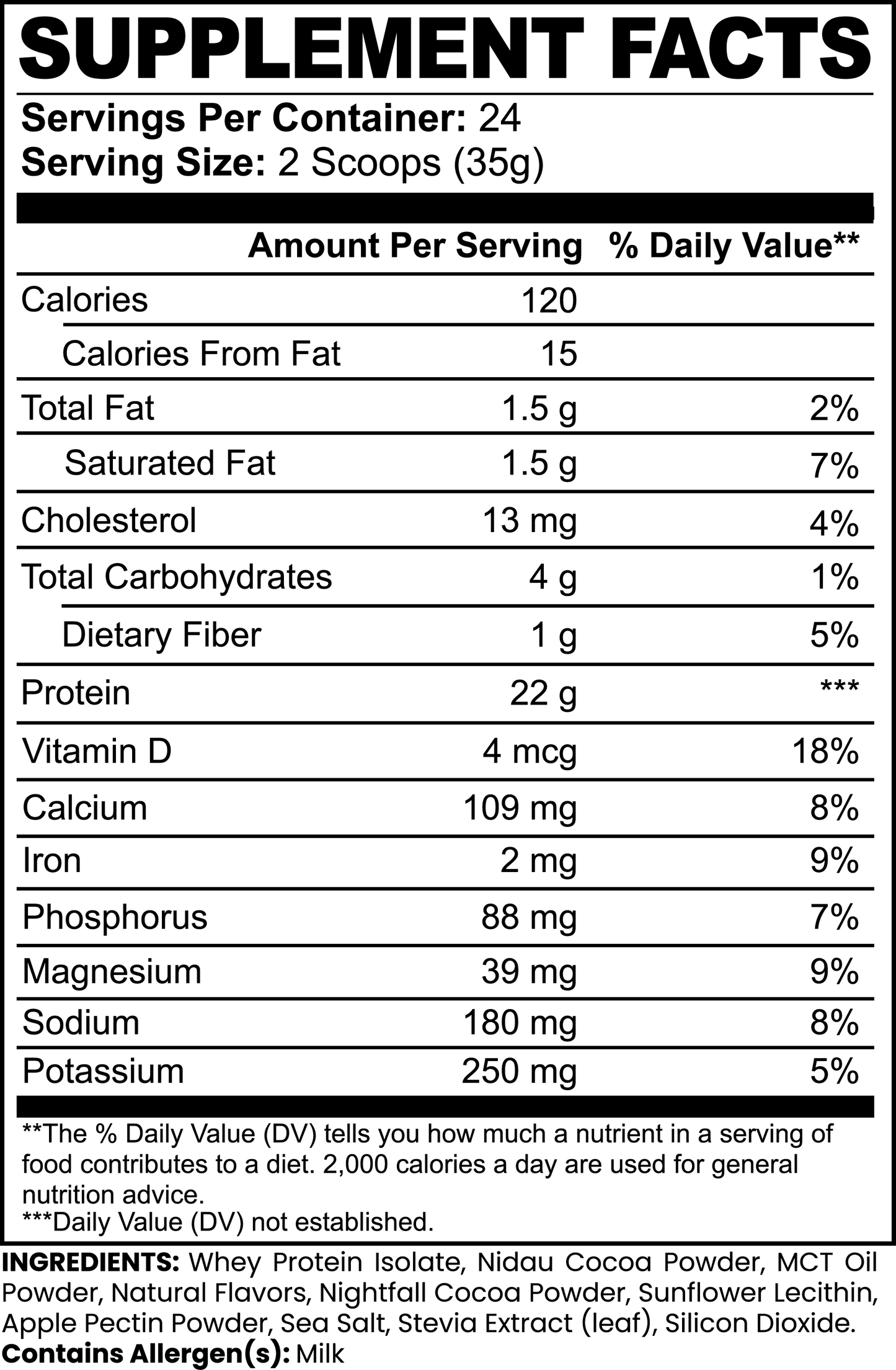Dark Chocolate Advanced 100% Whey Protein Isolate